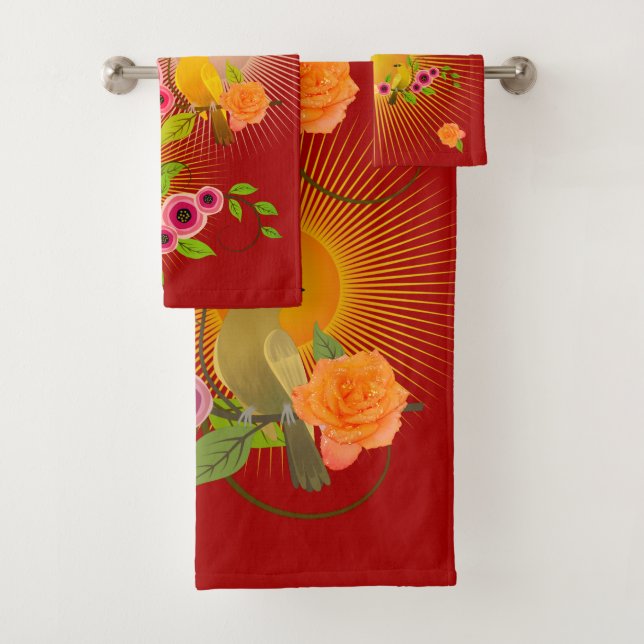Conjunto De Toalhas Pomada Vermelha de Maçã Negra Gotas e Sol (Insitu)