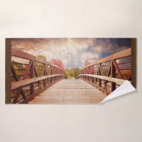 Ponte rustica de madeira no país