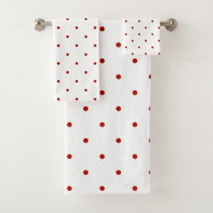 Conjunto De Toalhas ponto vermelho e branco do peru