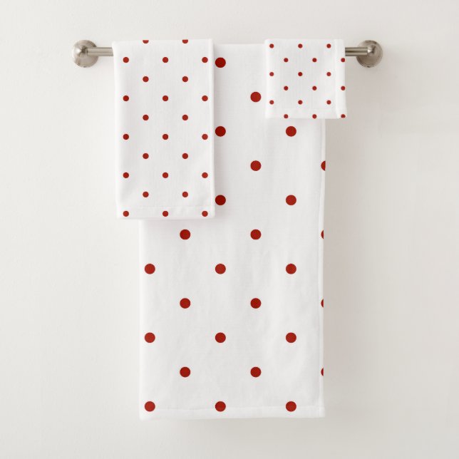 Conjunto De Toalhas ponto vermelho e branco do peru (Insitu)