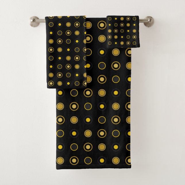 Conjunto De Toalhas Pontos Amarelos e Pretos (Insitu)