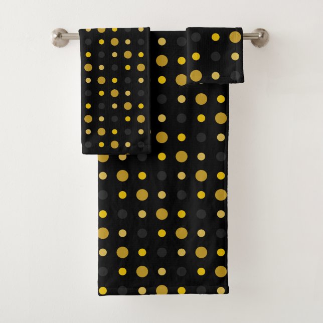 Conjunto De Toalhas Pontos Amarelos e Pretos (Insitu)
