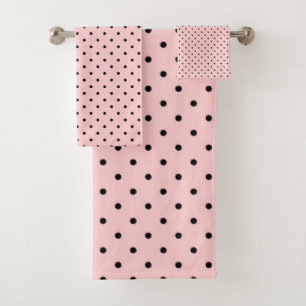 Conjunto De Toalhas Pontos cor-de-rosa & pretos