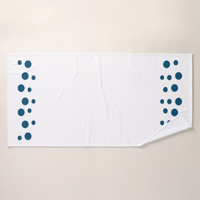 Conjunto De Toalhas Pontos de bolhas do Oceano Azul e Branco Moderno (Toalha de Banho)