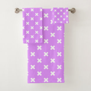 Conjunto De Toalhas Pontos de cruz brancos em lilac