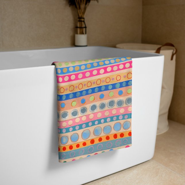 Conjunto De Toalhas Pontos e Listras Multi Pastel (Criador carregado)