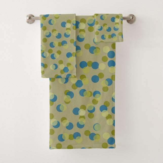 Conjunto De Toalhas pontos verdes, azuis e amarelos (Insitu)