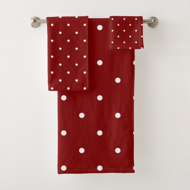 Conjunto De Toalhas Pontos vermelhos e brancos do Carmine (Insitu)