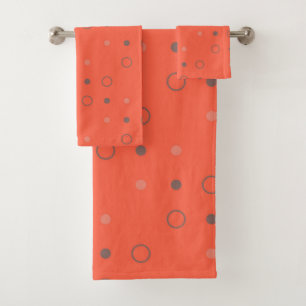 Conjunto De Toalhas pontos vermelhos e castanhos de tomate