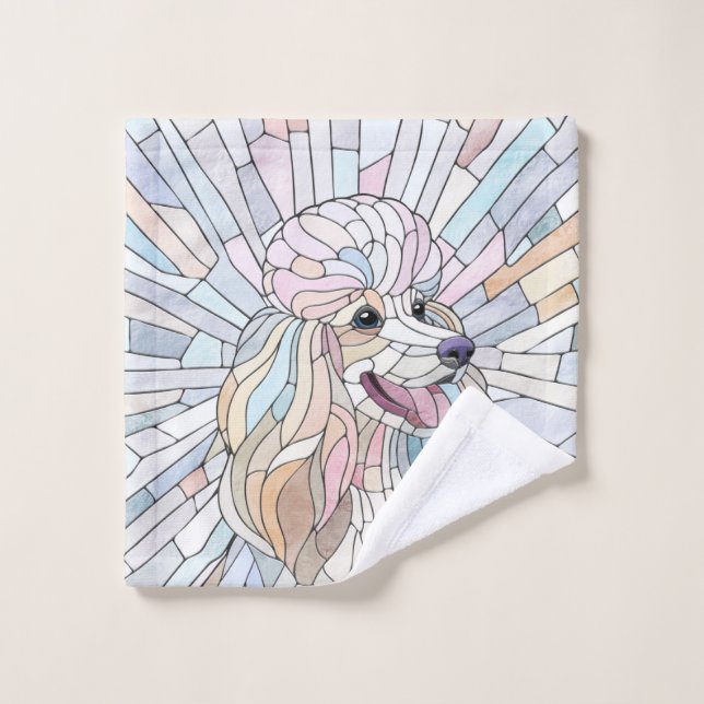 Conjunto De Toalhas Poodle - arte mosaica pastel (Pano de lavar)