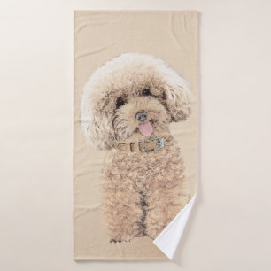 Conjunto De Toalhas Poodle (Brinquedo, Miniatura) Pintando Arte Cão O