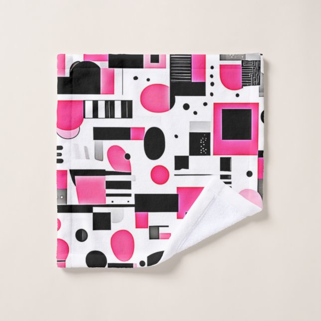 Conjunto De Toalhas Pop Art Pink Geometry Design (Pano de lavar)