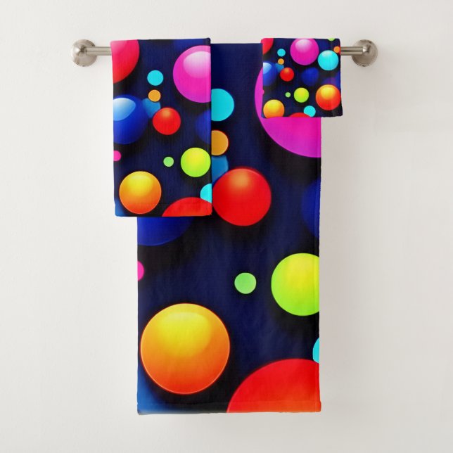 Conjunto De Toalhas Pop de Arte de Bolha Vibrante (Insitu)