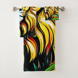 Conjunto De Toalhas Pop de Arte do Leão Selva