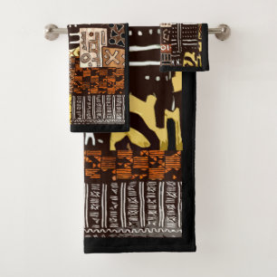 Conjunto De Toalhas Pop de estilo africano Motif Digital Impressão De