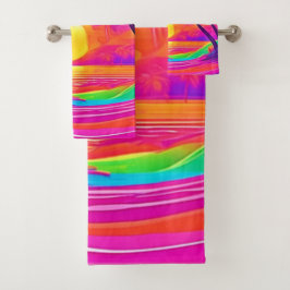 Conjunto De Toalhas Pôr do Sol Azul e Laranja