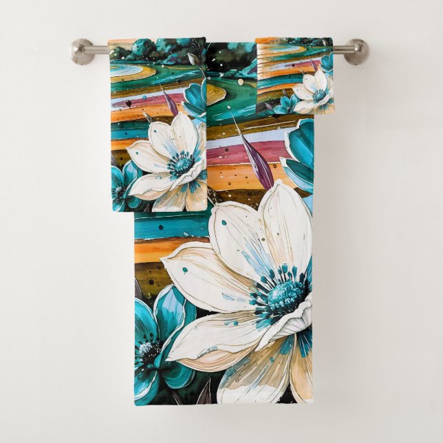 Conjunto De Toalhas Pôr do sol em flor (Insitu)
