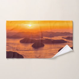 Conjunto De Toalhas Pôr do sol em Kurushima Kaikyo Bridge e Kurushi