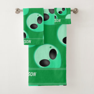 Conjunto De Toalhas Por toda a impressão, alienígena verde