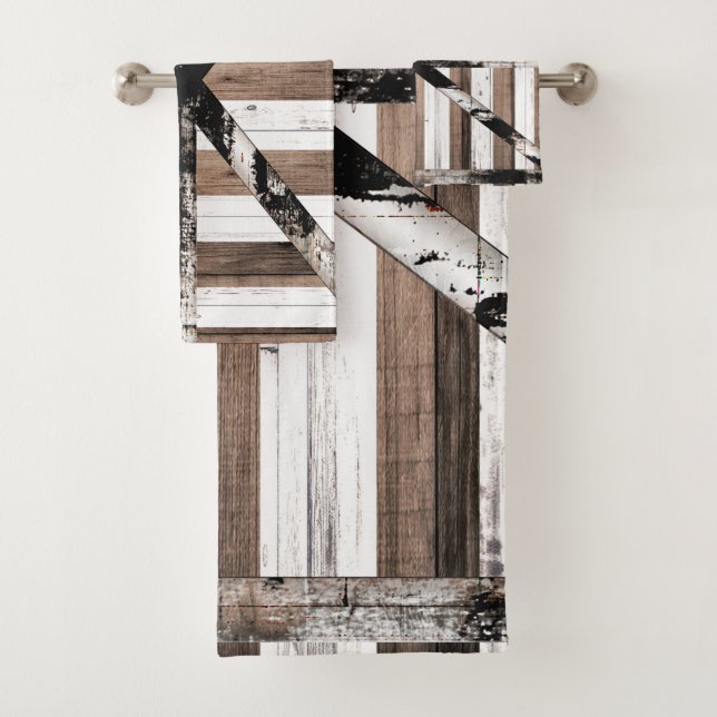 Conjunto De Toalhas Porta Branca e Marrom Rústica Multinais (Insitu)