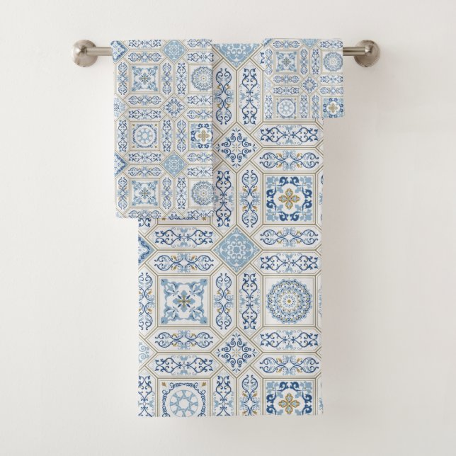 Conjunto De Toalhas Portugal Azulejo tradicional vintage (Insitu)