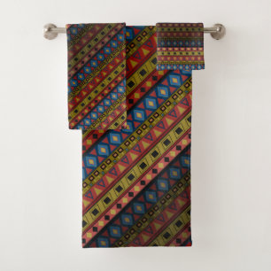 Conjunto De Toalhas povo Abstrato geométrico marajo africano