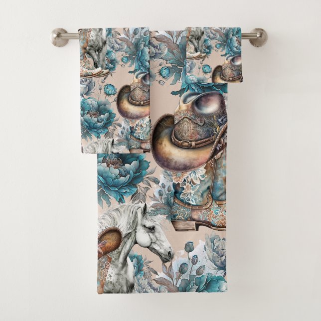 Conjunto De Toalhas Povoado de pelúcia de cavalo (Insitu)