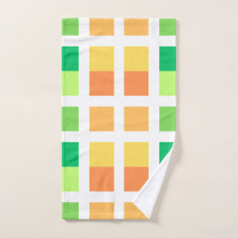 Conjunto De Toalhas Praças Mínimas Amarelas Verdes