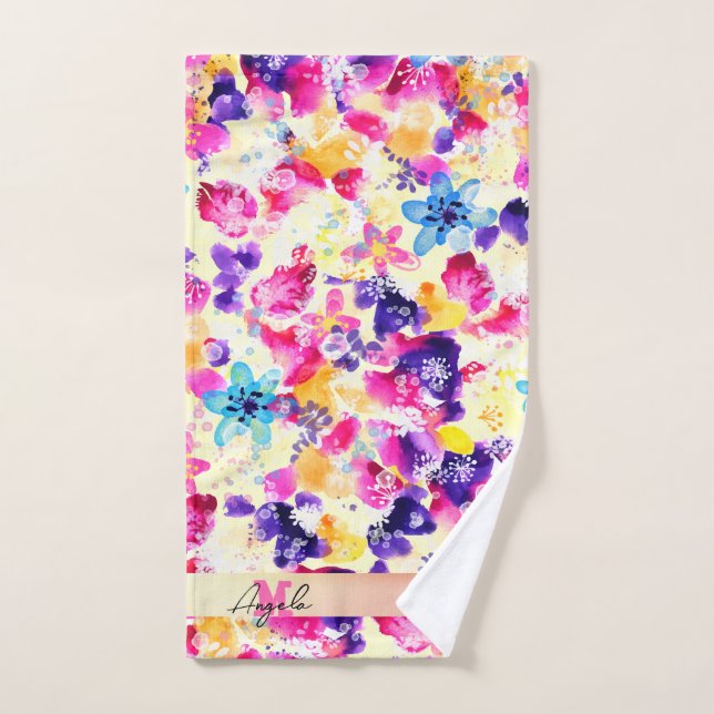 Conjunto De Toalhas Prado de Flores Silvestres Florais Rústicas (Toalha de mão)