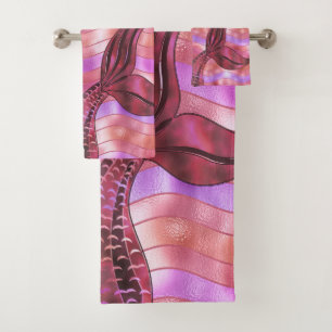 Conjunto De Toalhas Praia das Ondas de Cauda da Sereia Dourada Hologr