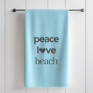 Conjunto De Toalhas Praia Paz Amor -Decoração de Banheiro Vida Costeir