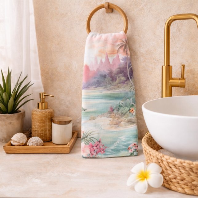 Conjunto De Toalhas Praia Tropical Rosa (Criador carregado)