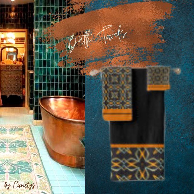 Conjunto De Toalhas Prata de cobre preta (Criador carregado)