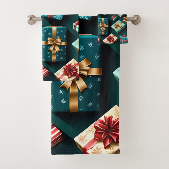 Conjunto De Toalhas Presentes de Feriado Na moda Quebra Dourada Azul V (Insitu)