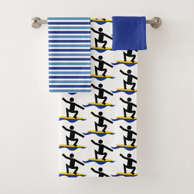 Conjunto De Toalhas Presentes de surfe, surfista no seu costume de sur (Insitu)
