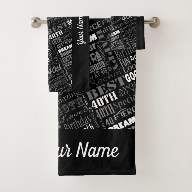 Conjunto De Toalhas Presentes personalizados de aniversário de 40 anos (Insitu)