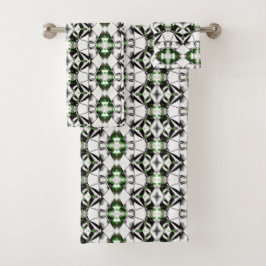Conjunto De Toalhas Preto a branco com linhas virtuais de repetição e 