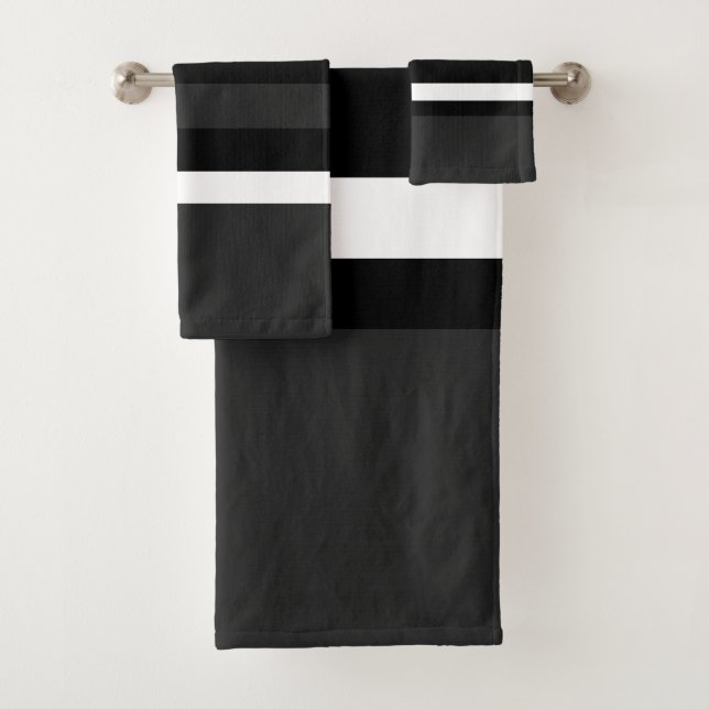 Conjunto De Toalhas Preto, branco e Cinza (Insitu)