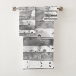 Conjunto De Toalhas Preto e Branco de Cores Aquáticas com Strike