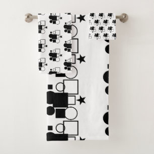 Conjunto De Toalhas Preto e Branco: Formas