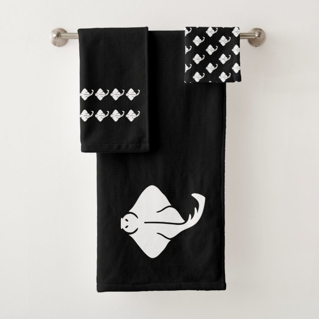 Conjunto de Toalhas Preto e Branco para Banheiro d (Insitu)