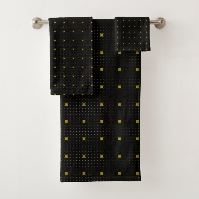 Conjunto de toalhas preto e Dourado de banheiro (Insitu)