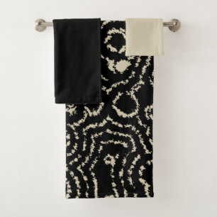 Conjunto De Toalhas Preto e Taupe