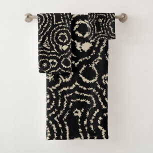Conjunto De Toalhas Preto e Taupe 