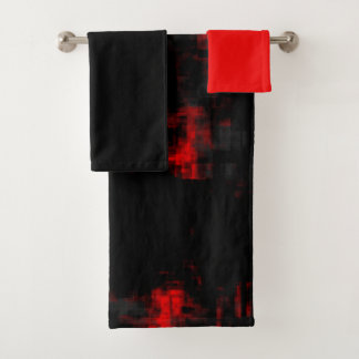 Conjunto De Toalhas Preto e Vermelho