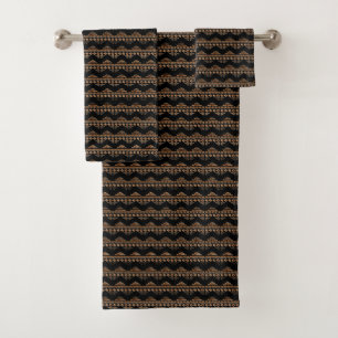 Conjunto De Toalhas Preto inspirado tribal asteca de Brown das setas