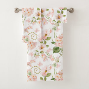 Conjunto De Toalhas Primavera cor-de-rosa hydrangea arranjo floral