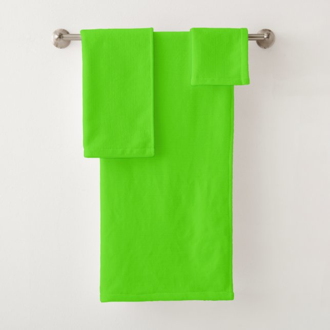 Conjunto De Toalhas Primavera Neon Green Bathroom Set (Insitu)