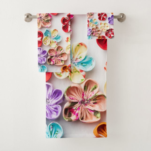 Conjunto De Toalhas Primavera tecido com costura manual Flores multico (Insitu)