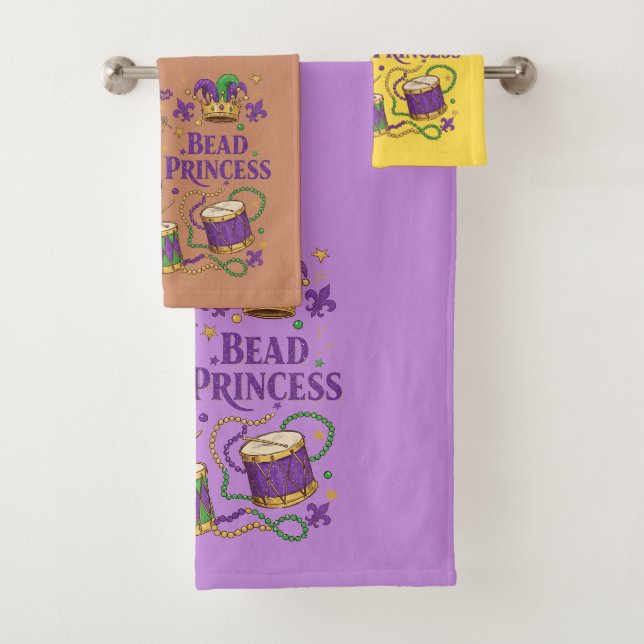 Conjunto De Toalhas Princesa Miçanga - Mardi Gras (Insitu)